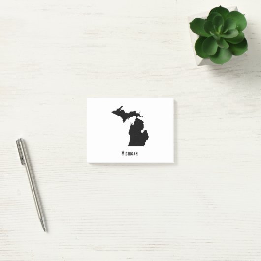 Michigan Map - Black and White Modern Michigan Map Post-it® Notes (Kantoor)