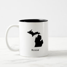 Michigan Map - Black and White Modern Michigan Map