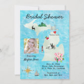 Michigan Map Bridal Shower Save The Date (Voorkant)