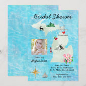 Michigan Map Bridal Shower Save The Date (Voorkant / Achterkant)