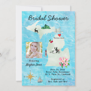 Michigan Map Bridal Shower Save The Date