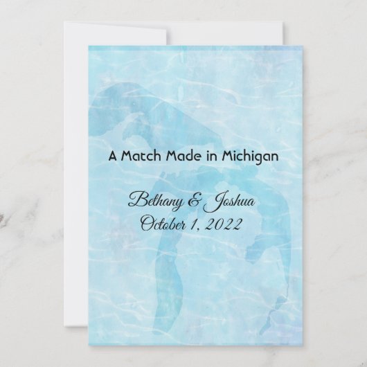 Michigan Map Bridal Shower Save The Date (Achterkant)