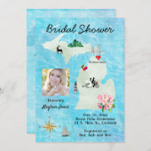 Michigan Map Bridal Shower Save The Date (Voorkant / Achterkant)