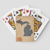 Michigan Map Denim Jeans Style Speelkaarten (Achterkant)