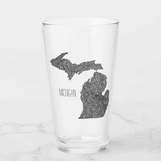 Michigan Map Glas (Voorkant)