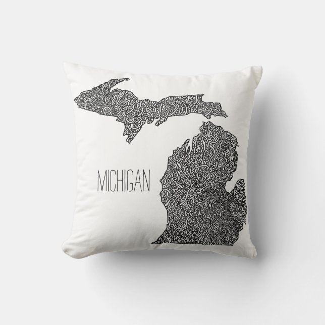 Michigan Map Kussen (Voorkant)