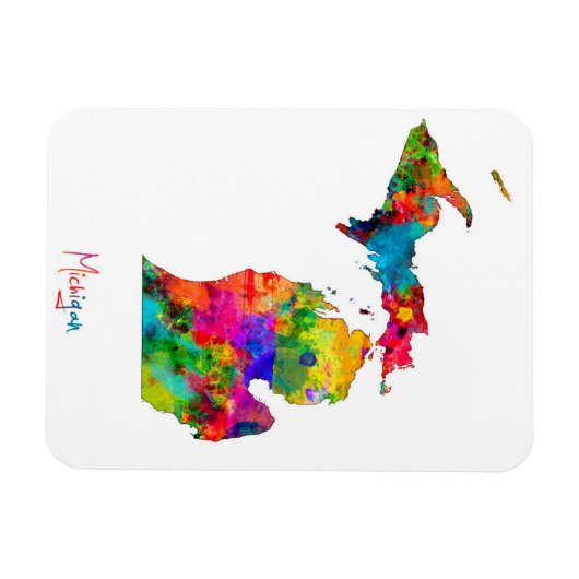 Michigan Map Magneet (Horizontaal)