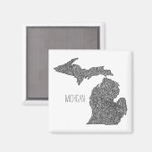 Michigan Map Magneet (Voorkant / Achterkant)