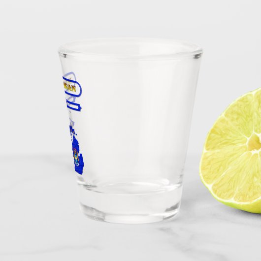 MICHIGAN, MAP OF MICHIGAN, USA. SAMER BRASIL SHOT GLAS (Rechts)