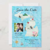 Michigan Map opslaan Dater Save The Date (Voorkant)