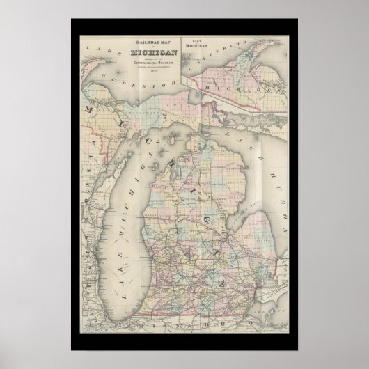 Michigan Map Poster (Voorkant)