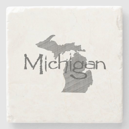 Michigan Map Shaped  Gray Chalkboard Stenen Onderzetter (Voorkant)