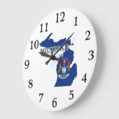 Michigan Map Shaped State Flag Michigander Flags Grote Klok (Hoek)