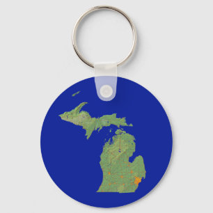 Michigan Map Sleutelhanger