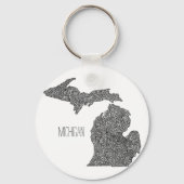 Michigan Map Sleutelhanger (Voorkant)