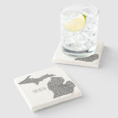 Michigan Map Stenen Onderzetter (Zijkant)