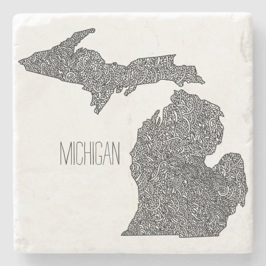 Michigan Map Stenen Onderzetter (Voorkant)