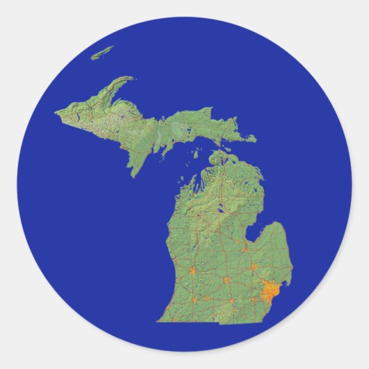 Michigan Map Sticker (Voorkant)