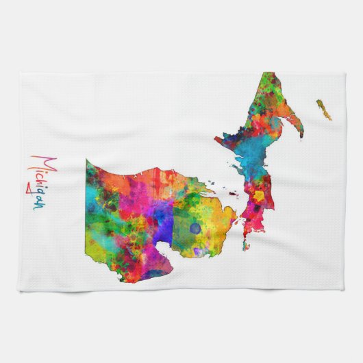 Michigan Map Theedoek (Horizontaal)