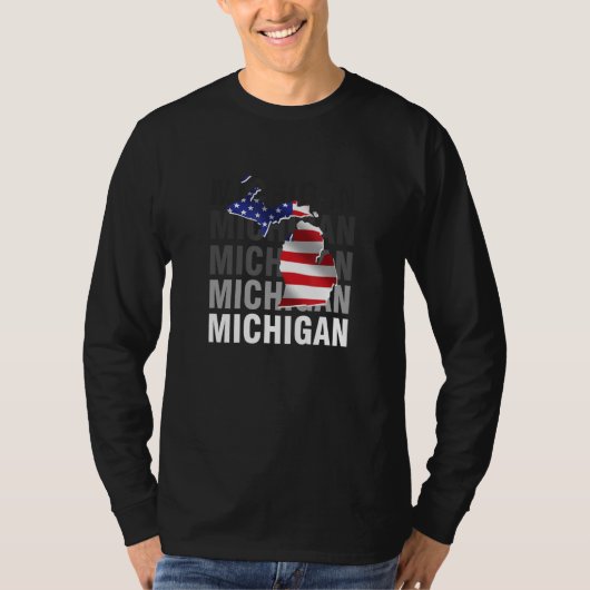 Michigan Map USA T-shirt (Voorkant)