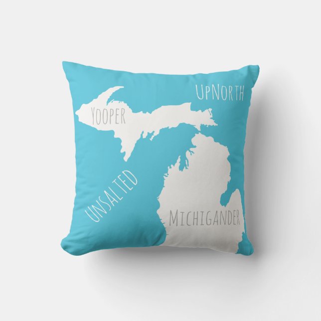 Michigan Map Yooper Unsalted Michigander Buitenkussen (Voorkant)