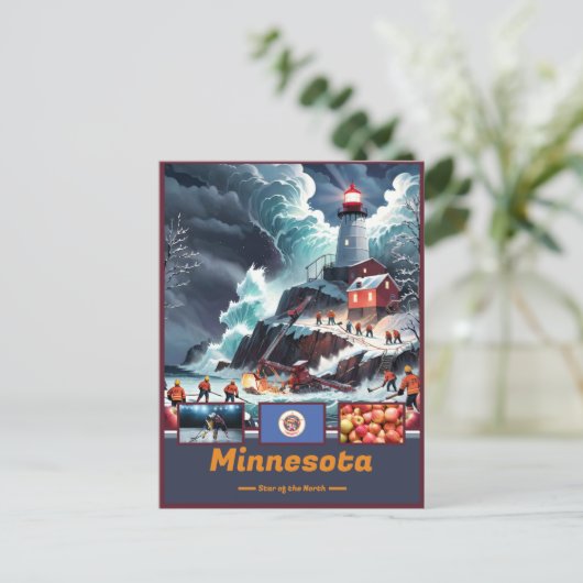 Michigan Marvels & Motto Briefkaart (Staand voorkant)