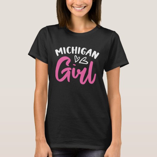 Michigan Meisje Stad Staat Amerikaans Dorp Land  4 T-shirt (Voorkant)