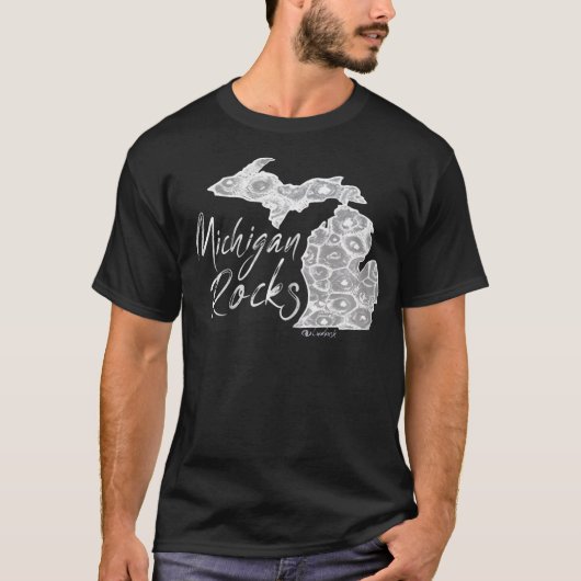 Michigan Meisjes Rocks Petoskey Stone T-shirt (Voorkant)