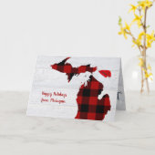 Michigan met buffelstaart en Santa pet Kaart (Gele Bloem)