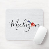 Michigan met vlag Grafisch Muismat (Met muis)