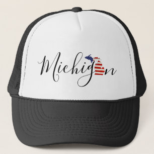 Michigan met vlag Grafisch Trucker Pet