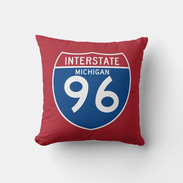 Michigan MI I-96 Interstate Highway Shield - Kussen (Voorkant)