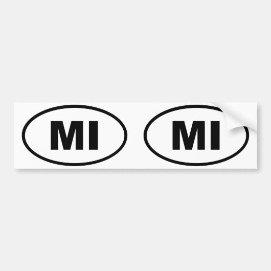 Michigan MI ovaal Bumpersticker (Voorkant)