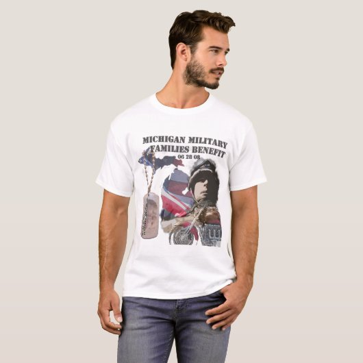 Michigan Militaire Families Voordelen T-shirt (Voorkant volledig)