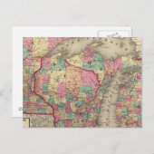 Michigan, Minnesota en Wisconsin Briefkaart (Voorkant / Achterkant)