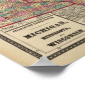 Michigan, Minnesota en Wisconsin Poster (Hoek)