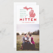 Michigan Mitten Foto Greeting (Moderne Kerstmis) Feestdagenkaart (Voorkant / Achterkant)