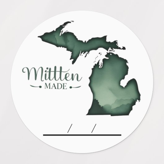 Michigan 'Mitten-Made' Canning labels (Design 2)