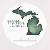  Michigan 'Mitten-Made' Canning labels (Design 1)