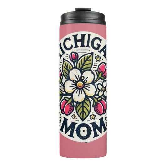 Michigan Mom Cherry Blossom Art Thermosbeker (Voorkant)