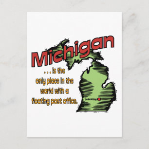 Michigan Motto ~ Worlds Only Floating Post Kantoor Briefkaart