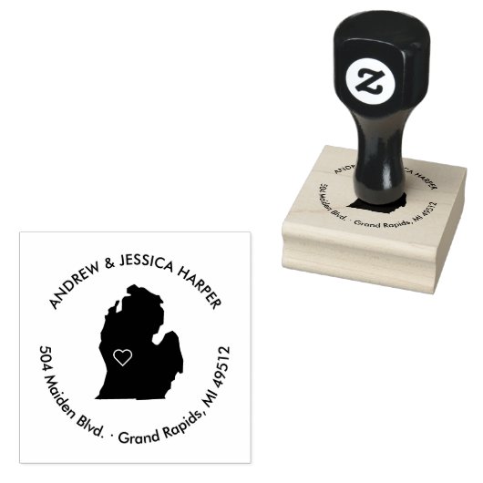 Michigan Moving Aankondiging Adres Stempel (Gestempeld)