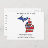 Michigan Moving Announcement Briefkaart (Voorkant / Achterkant)