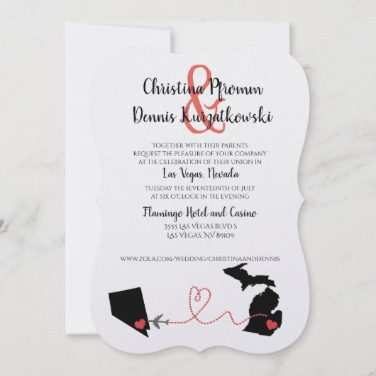 Michigan naar Las Vegas Kaart (Voorkant)