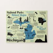 Michigan National Parks Infographic Map Legpuzzel (Horizontaal)