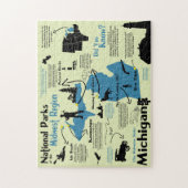 Michigan National Parks Infographic Map Legpuzzel (Verticaal)
