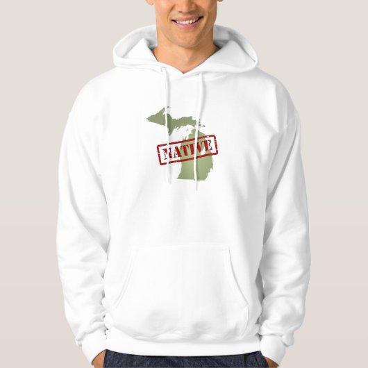 Michigan Native met Michigan Map Hoodie (Voorkant)