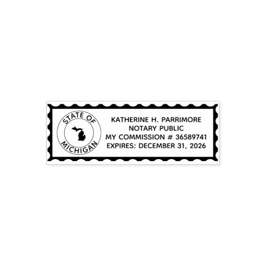 Michigan notaris openbare zelf inkt rubberen stemp  zelfinktende stempel (Design)