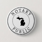 Michigan Notary Public Ronde Button 5,7 Cm (Voorkant)