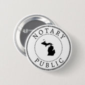 Michigan Notary Public Ronde Button 5,7 Cm (Voorkant /achterkant)